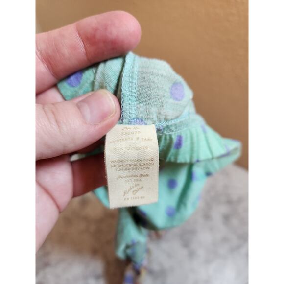 Matilda Jane Kids Girl Green Polka Dot Elastic Waist Ruffle Hem Pajama Pant Sz 4 - Picture 4 of 7